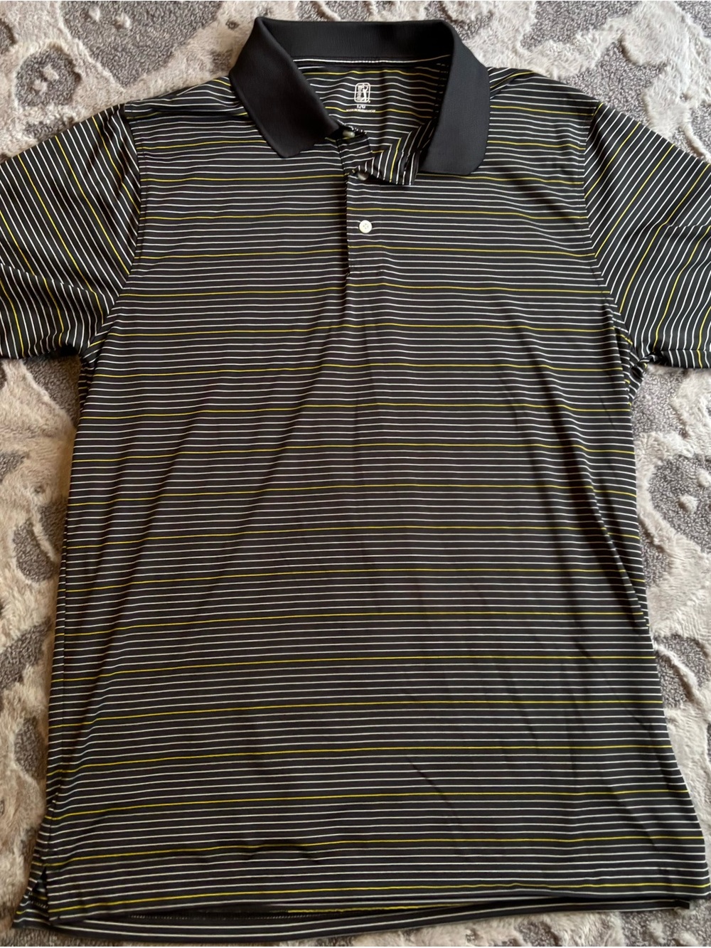 Black Striped Polo Shirt - Men PGA tour men’s large